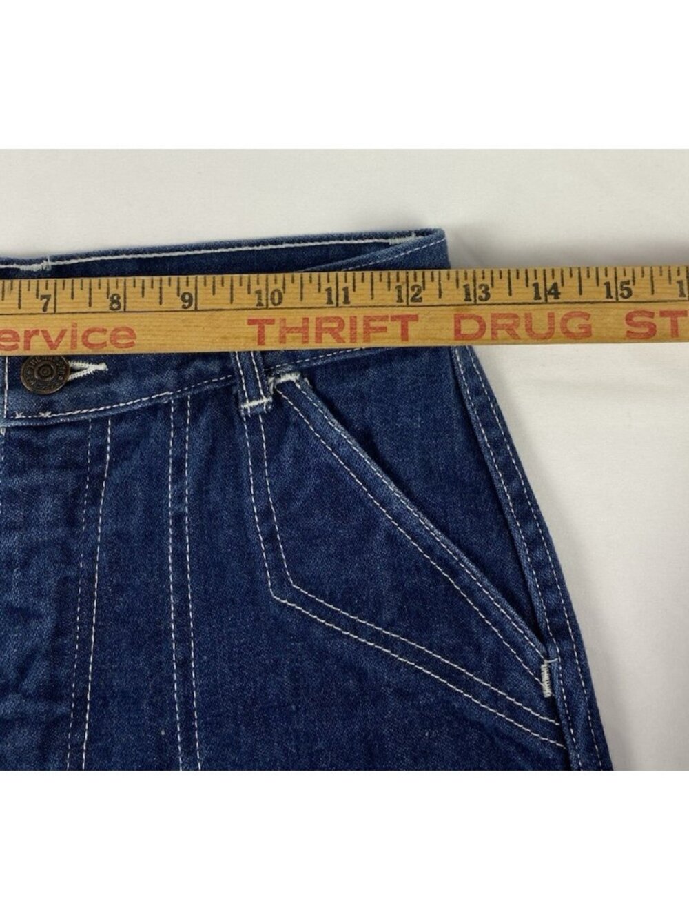 VTG 80s Style Jrs / Womens High Rise Size 7 Wide Leg Deep Pocket Tie Back Pocket - Picture 9 of 13